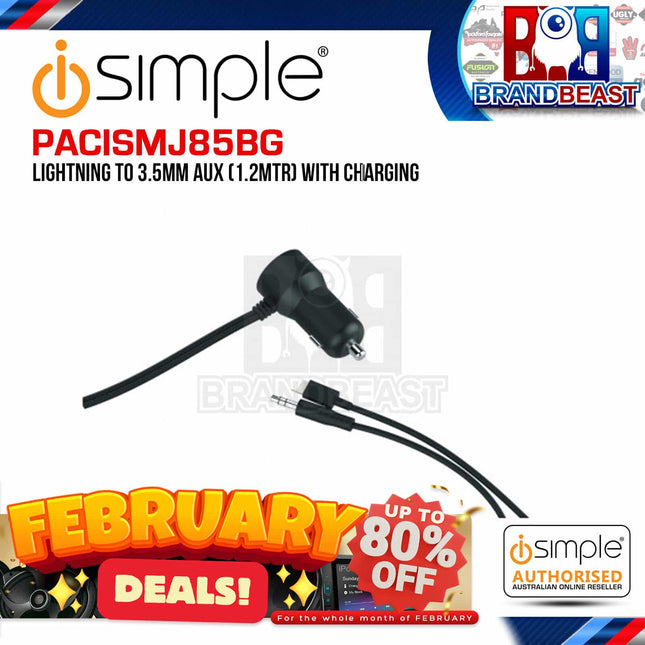 iSimple PACISMJ85BG 1.2-Metre Lightning To 3.5mm AUX ‚Äì Streaming &amp; Charging