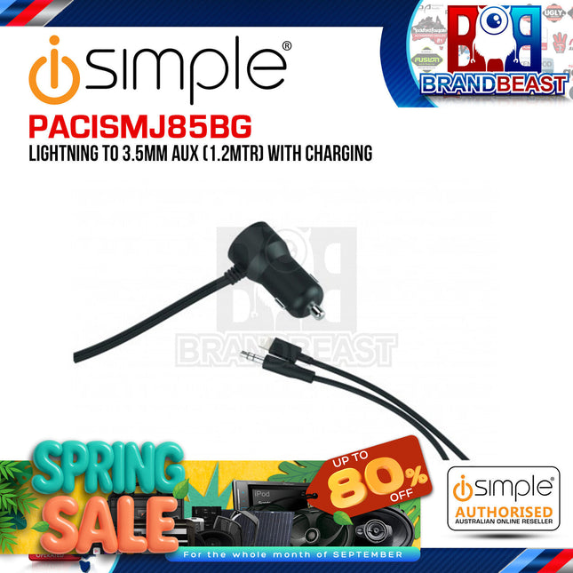 iSimple PACISMJ85BG 1.2-Metre Lightning To 3.5mm AUX – Streaming & Charging