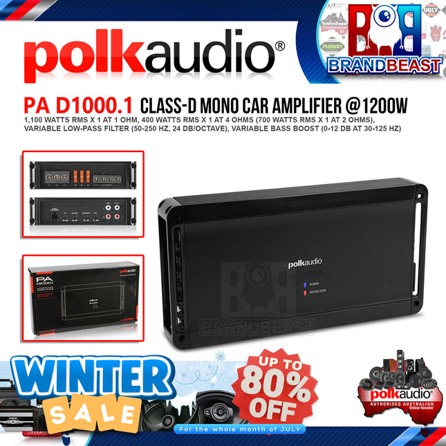 Polk Audio PA D1000.1 1200W PA D Series Monoblock Class D Amplifier
