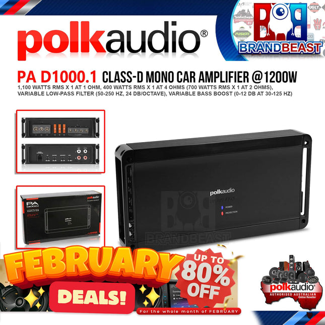 Polk Audio PA D1000.1 1200W PA D Series Monoblock Class D Amplifier