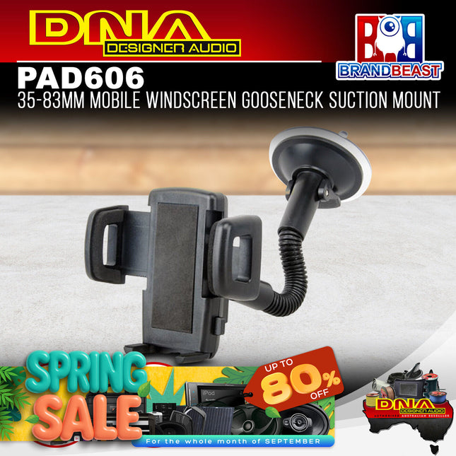 DNA PAD606 35-83mm Mobile Windscreen Gooseneck Suction Mount