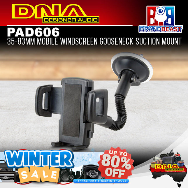 DNA PAD606 35-83mm Mobile Windscreen Gooseneck Suction Mount