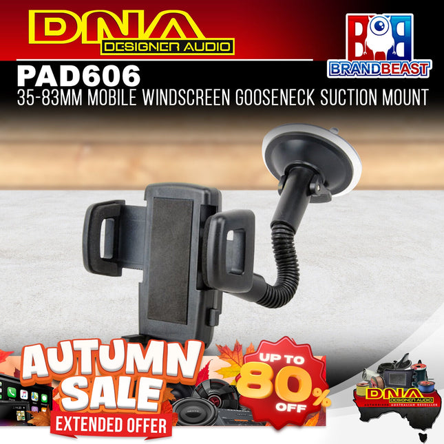 DNA PAD606 35-83mm Mobile Windscreen Gooseneck Suction Mount