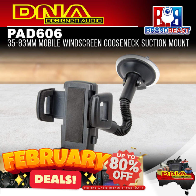 DNA PAD606 35-83mm Mobile Windscreen Gooseneck Suction Mount