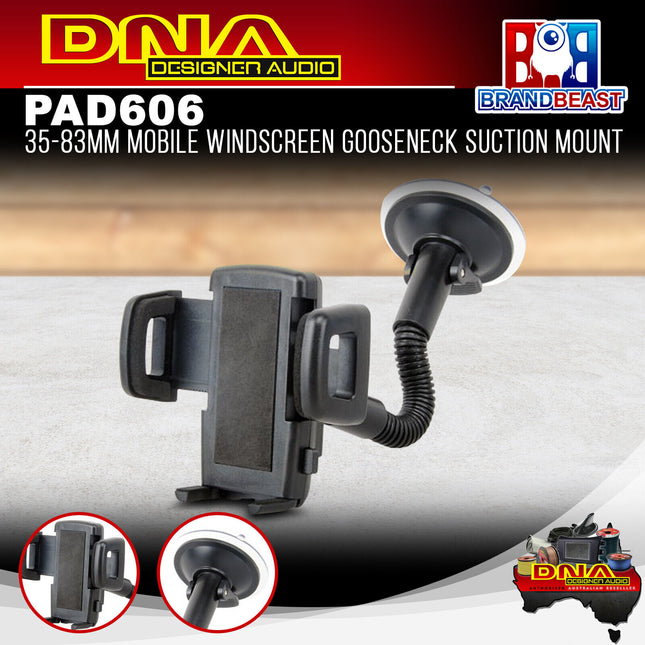 DNA PAD606 35-83mm Mobile Windscreen Gooseneck Suction Mount