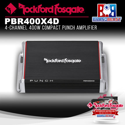 Rockford Fosgate PBR400X4D Punch 400 Watt Full-Range 4-Channel Amplifier