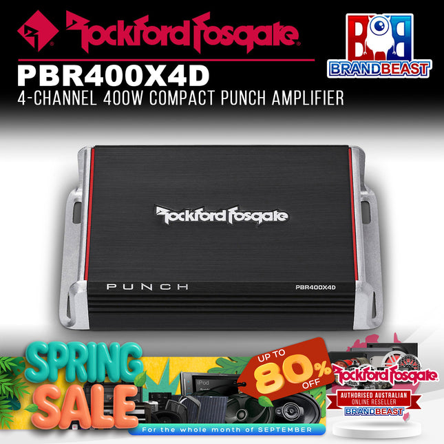 Rockford Fosgate PBR400X4D Punch 400 Watt Full-Range 4-Channel Amplifier