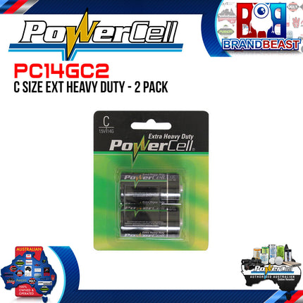 Powercell PC14GC2 C Size Extra Heavy Duty 2 Pack