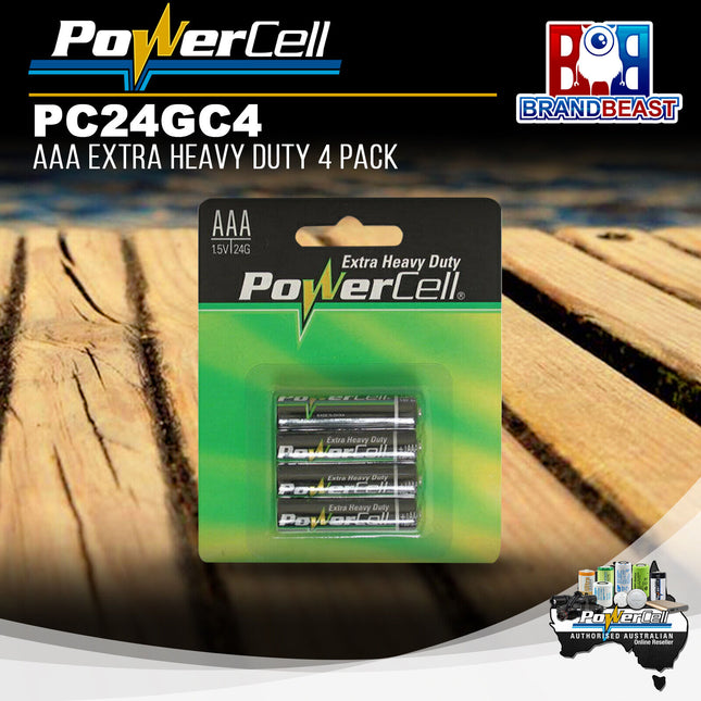 PowerCell PC24GC4 1.5V AAA Extra Heavy Duty Battery - 4 Pack