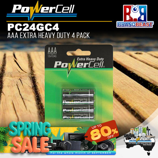 PowerCell PC24GC4 1.5V AAA Extra Heavy Duty Battery - 4 Pack