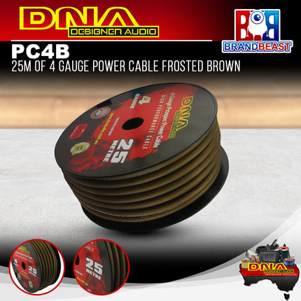 DNA PC4B 4 Gauge Power Cable Frosted Brown - 25 Metres