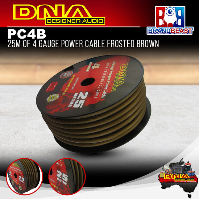 DNA PC4B 4 Gauge Power Cable Frosted Brown - 25 Metres