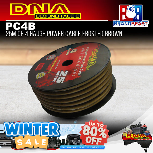 DNA PC4B 4 Gauge Power Cable Frosted Brown - 25 Metres