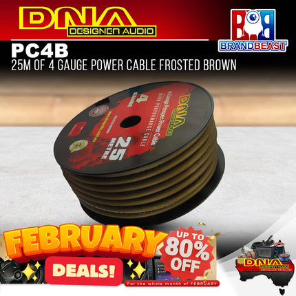 DNA PC4B 4 Gauge Power Cable Frosted Brown - 25 Metres