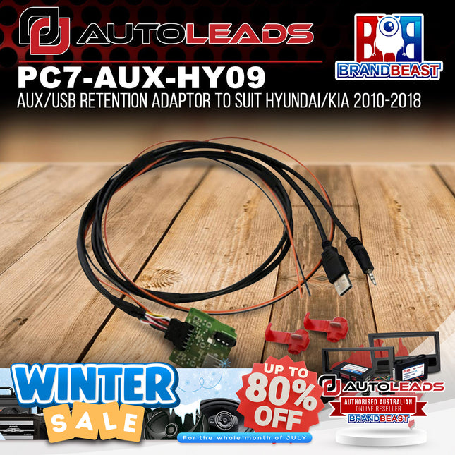 Autoleads PC7-AUX-HY09 AUX/USB Retention Adaptor to Suit Hyundai/Kia 2010-2018