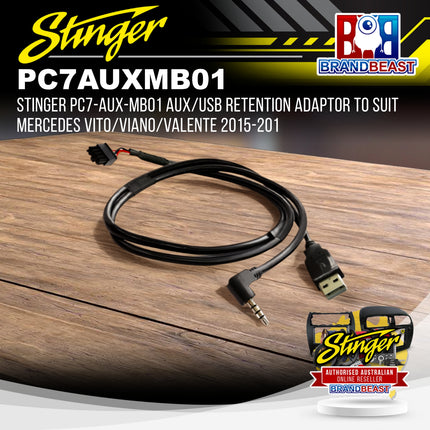 Stinger PC7-AUX-MB01 AUX/USB Retention Adaptor to Suit Mercedes Vito/Viano/Valente 2015-2017