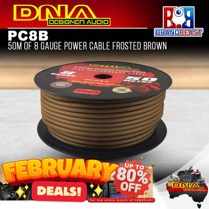 DNA PC8B 8 Gauge Power Cable Frosted Brown - 50 Metres