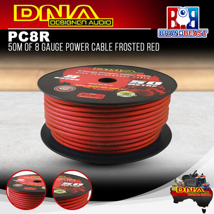 DNA PC8R 8 Gauge Power Cable Frosted Red - 50 Metres
