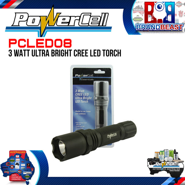 Powercell PCLED08 3 Watt Ultra Bright Cree LED Torch