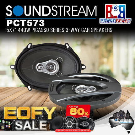 Soundstream PCT.573 5x7" 440W Picasso Series 3-Way Coaxial Speaker - Pair