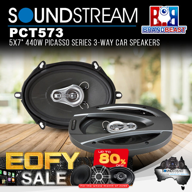 Soundstream PCT.573 5x7" 440W Picasso Series 3-Way Coaxial Speaker - Pair