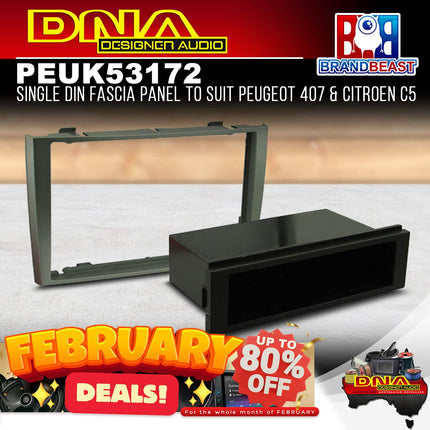 DNA PEU-K16044 Single DIN Fascia Panel To Suit Peugeot 407 &amp; Citroen C5