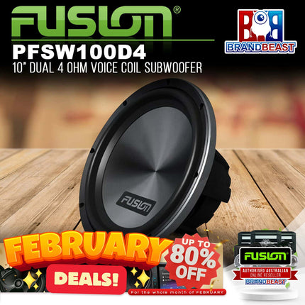 Fusion PF-SW100D4 10" Dual 4 Ohm Voice Coil Subwoofer