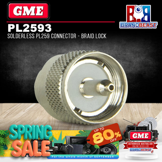 GME PL2593 Solderless PL259 Plug Braid Lock