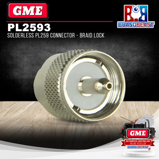 GME PL2593 Solderless PL259 Plug Braid Lock