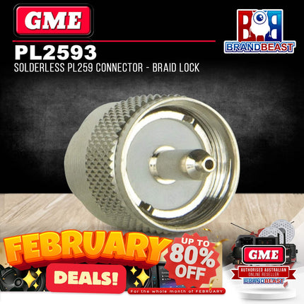 GME PL2593 Solderless PL259 Plug Braid Lock