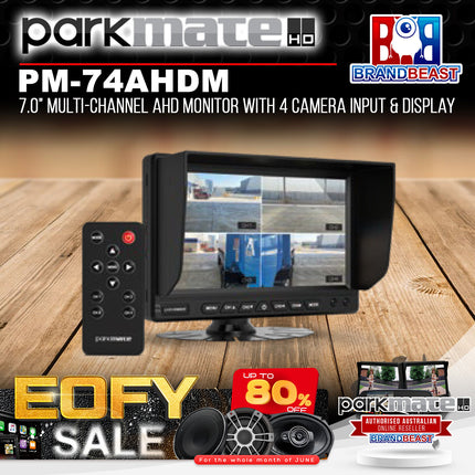 Parkmate PM-74AHDM 7.0” Multi-Channel AHD Monitor with 4 Camera Input & Display
