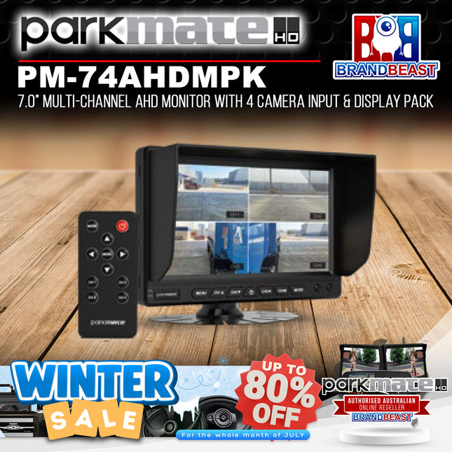 Parkmate PM-74AHDMPK 7.0" Multi-Channel AHD Monitor with 4 Camera Input & Display Pack