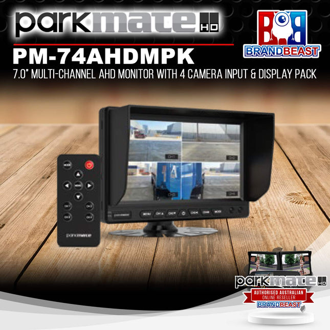 Parkmate PM-74AHDMPK 7.0‚Äù Multi-Channel AHD Monitor with 4 Camera Input & Display Pack