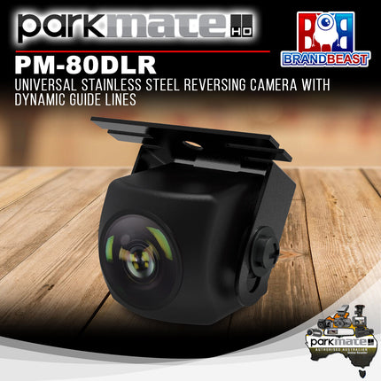 Parkmate PM-80DLR Universal Stainless Steel Reversing Camera With Dynamic Guide Lines