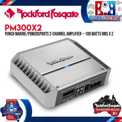 Rockford Fosgate PM300X2 Punch Marine 300 Watt 2-Channel Amplifier