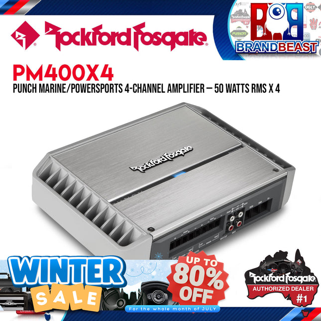 Rockford Fosgate PM400X4 Punch Marine 400 Watt 4-Channel Amplifier