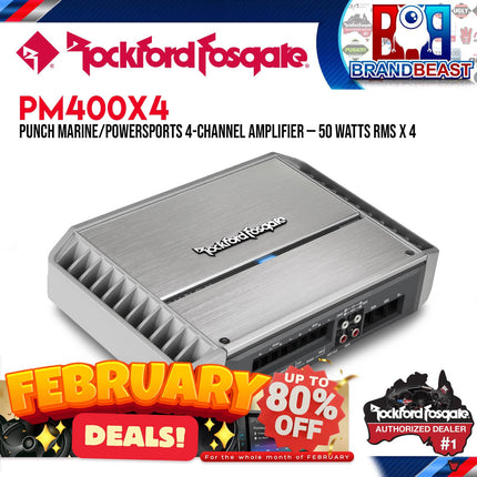 Rockford Fosgate PM400X4 Punch Marine 400 Watt 4-Channel Amplifier