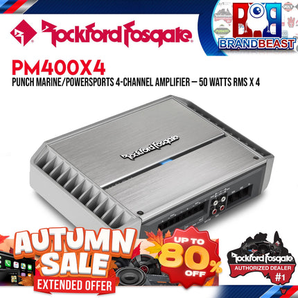 Rockford Fosgate PM400X4 Punch Marine 400 Watt 4-Channel Amplifier