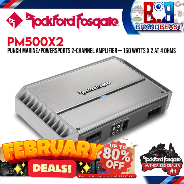 Rockford Fosgate PM500X2 Punch Marine 500 Watt 2-Channel Amplifier