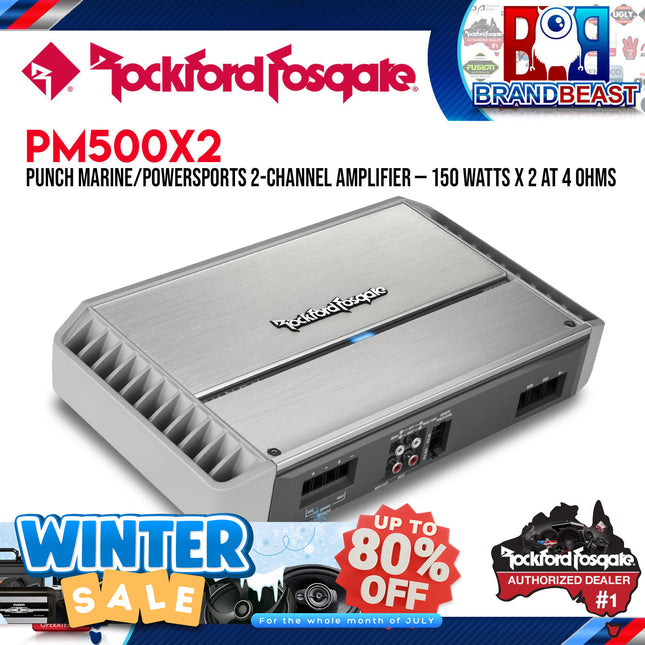 Rockford Fosgate PM500X2 Punch Marine 500 Watt 2-Channel Amplifier