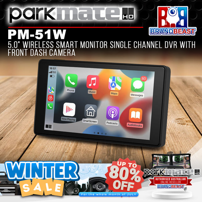 Parkmate PM-51W 5.0" Wireless Smart Monitor Single Channel DVR with Front Dash Camera