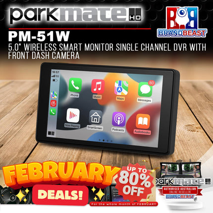 Parkmate PM-51W 5.0" Wireless Smart Monitor Single Channel DVR with Front Dash Camera