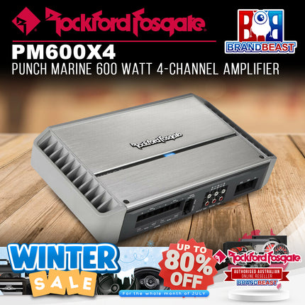 Rockford Fosgate PM600X4 Punch Marine 600 Watt 4-Channel Amplifier