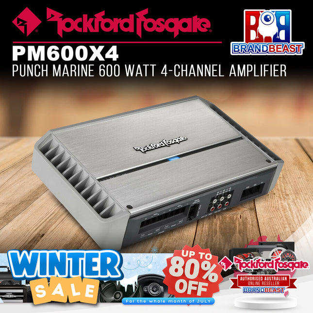 Rockford Fosgate PM600X4 Punch Marine 600 Watt 4-Channel Amplifier