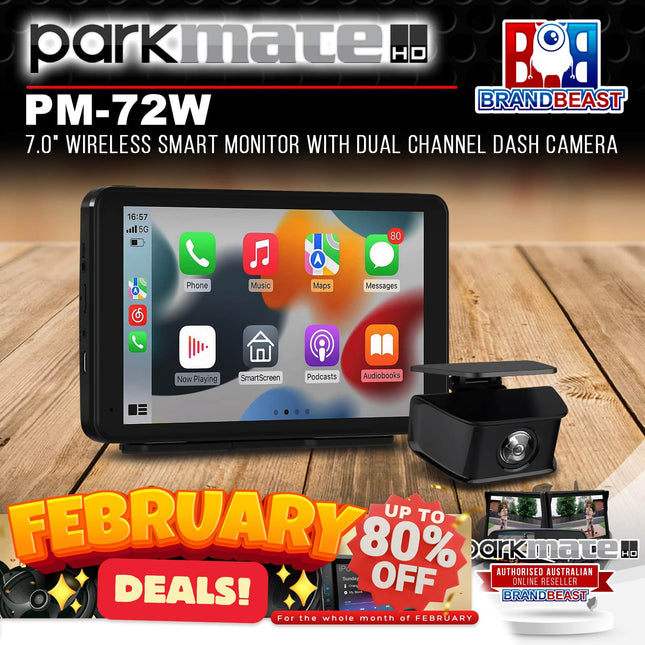 Parkmate PM-72W 7.0" Wireless Smart Monitor with Dual Channel Dash Camera