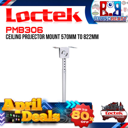 Loctek PMB306 Ceiling Projector Mount 570mm to 822mm TV Bracket