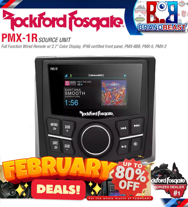 Rockford Fosgate PMX-1R Punch Marine Full Function Wired Remote 2.7" Display