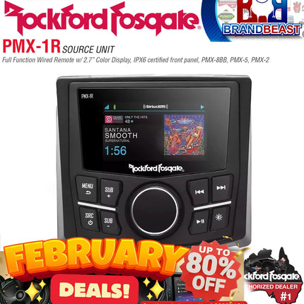 Rockford Fosgate PMX-1R Punch Marine Full Function Wired Remote 2.7" Display