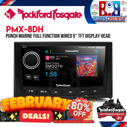 Rockford Fosgate PMX-8DH Punch Marine Full Function Wired 5" TFT Display Head