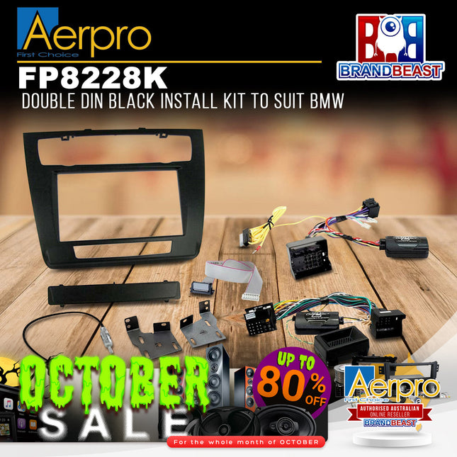 Aerpro FP8228K Double DIN Black Install Kit Suit BMW 1 Series 2004 - 2011